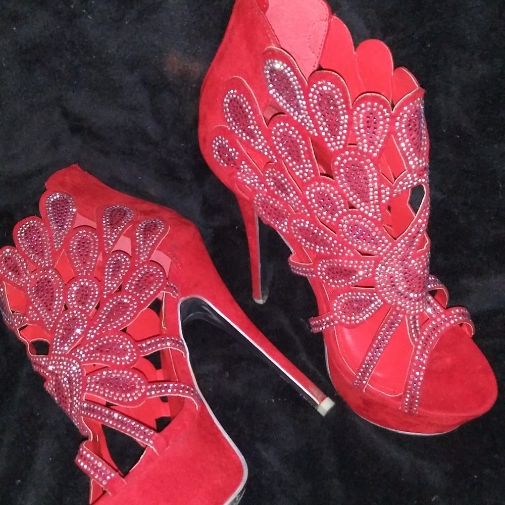 Vigo Fione Red Jaw Dropping Formal Dress Stiletto